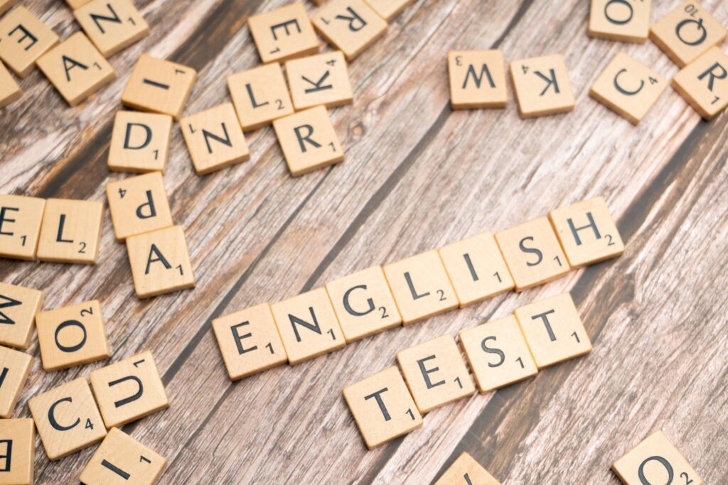 "English Test" letters